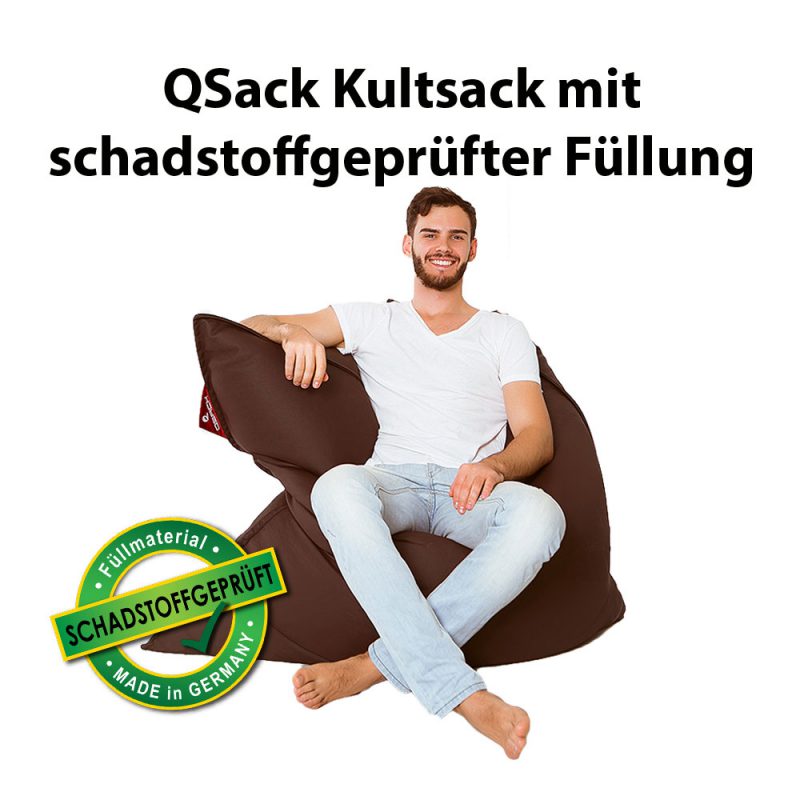 QSack Kultsack Kunstleder Sitzsack schadstoffgeprüft dunkelbraun