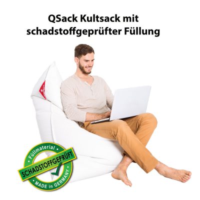 QSack Kultsack Kunstleder Sitzsack schadstoffgeprüft weiß