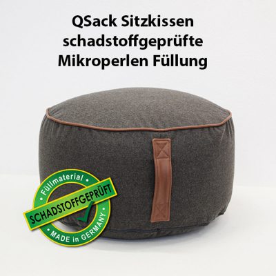 QSack Sitzkissen Pouf rund Mikroperlen EPS schadstoffgeprüft