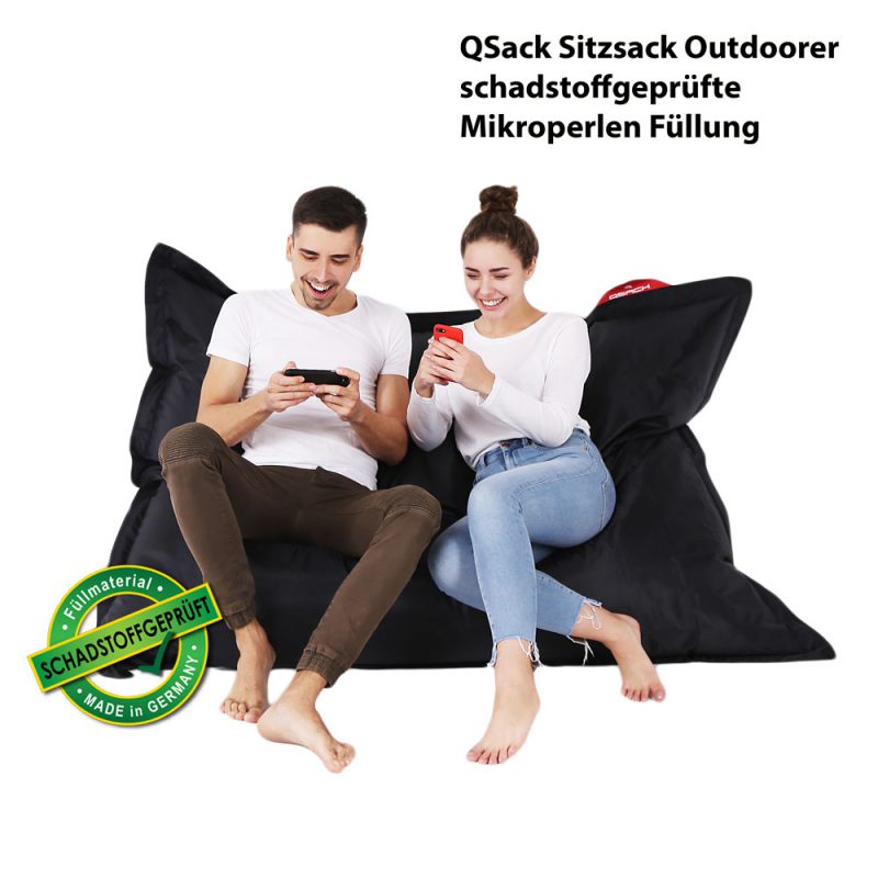 QSack Sitzsack Outdoorer schwarz schadstoffgeprüft